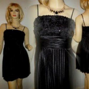 Black Prom Dress pleated shirt spaghetti straps